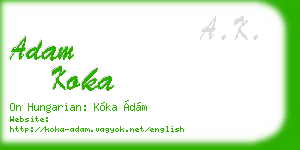 adam koka business card